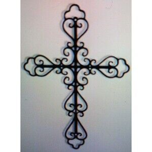 Metal Cross Black Home Decor Wall Display Faith Christian New
